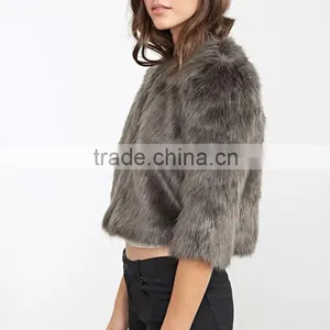 New Fashion High Quality Womens Short Faux Fur Coat thumbnail-3