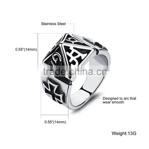 New Products 2016 Unique Design Catholic Religion Stainless Steel Class Ring for Men thumbnail-6