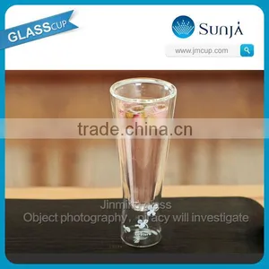 Clear Tall Double Wall Champagne Glass Cup thumbnail-1