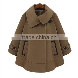 2015 European Style Women's Cloak Wool Coat thumbnail-2