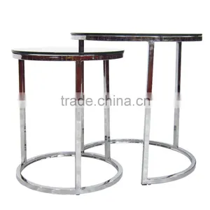 Round Glass Top Side Table Hotel Table thumbnail-4