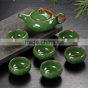 Special Design Ice Cracked Teapot Chinese Pottery Teaset 1teapot 6pcs Tea Cup Clay Teaware thumbnail-2