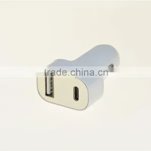 2 Ports Plastic USB-C Car Charger thumbnail-1