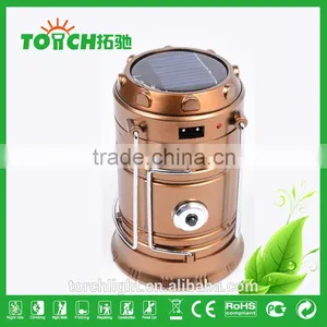 New Design Solar Lantern Outdoor Camping Light Golden Color Rechargeable Camp Lamp Torch Multifunctional Torch thumbnail-5
