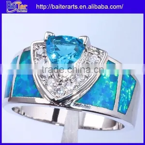 NEW Halo Set Zirconia White Fire Opal Gemstone Ring 925 Silver Silver Opal Ring With Opal Stone thumbnail-3