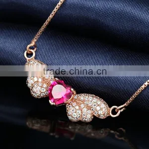 Custom Micro Pave White Cubic Zirconia 925 Sterling Silver Butterfly Pendant Necklace Pendant thumbnail-4