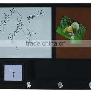 SR2411 Multifunctional Wooden Memo Board With Clock thumbnail-1