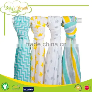 MS-07 Soft Cotton Baby Muslin Swaddle Blanket 47'*47' 4 Pack After Washed Supplier's Choice thumbnail-4