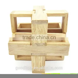 2015 Hot Sale Wooden IQ Intelligent Puzzle Magic Puzzle Kongming Lock Brain Teaser Model Number GAD1085 thumbnail-1