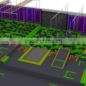 1000 sq Commercial Indoor Trampoline Park/Factory Price Amusement Trampoline for Kids and Adults thumbnail-2