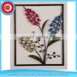2014 Newest Acrylic Bead Metal Flower in Frame Wall Art thumbnail-1