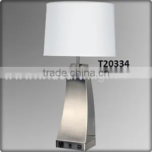 UL Listed Modern Bedroom Bedside Glass Shade Adjustable Desk Lamp With On Off Switch Power Outlet Hotel Desk Lamps Light T50070 thumbnail-5