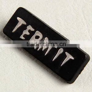 Embossed PVC Rubber With 3D Metal Logo Labels for Clothing Jeans Shoes Bags thumbnail-4