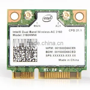 Wireless-AC Dual Band 3160 3160HMW Wireless Card 802.11 A/b/g/n/ac (1x1) Wi-Fi + Bluetooth 4.0 Combo 2.4 and 5.8Ghz For Intel thumbnail-1