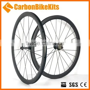 CarbonBikeKits PW38C 2015 23mm Wide 38mm Clincher Carbon Aero Bicycle Wheels Quality Choice thumbnail-1