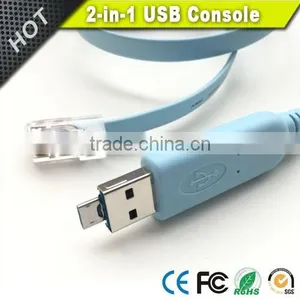 Classical Blue FTDI Micro Usb+USB to RJ45 Console Cable for Cisco Router thumbnail-3