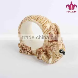 Cheap Bulk Ceramic Napkin Ring With Elephant Design thumbnail-1