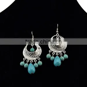 New Design Bohemia Jewelry Drop Pendant Vintage Turquoise Earrings For Women thumbnail-6