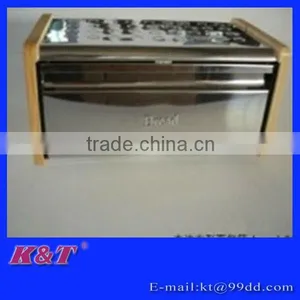 Fine Quality Metal Stainless Steel Wooden Bread Box thumbnail-1