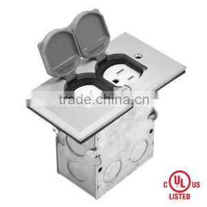 UL CUL Listed Brass Nickel-plated Electrical Outlets Floor Box thumbnail-1
