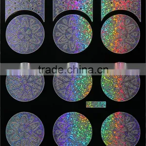 Round Shape Silver Laser Hallow Nail Stencil thumbnail-2