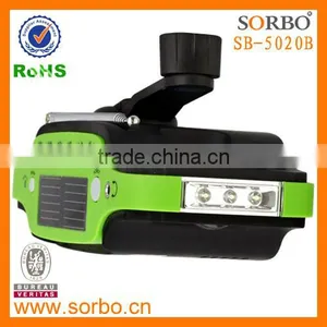 SORBO Energy Saving Solar Charge Radio With Hand Crank Portable Flashlight Radio thumbnail-2