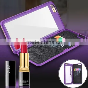 3D Water Flip PU Leather Case For IPhone 6 6S Wallet Mirror Case Dual Layer Card Slot Cover for Iphone6 Plus thumbnail-1