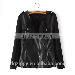 Latest Design Softshell Pu Leather Woman Winter Jacket Quality Choice thumbnail-2