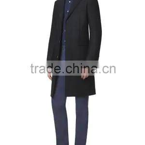 2015 New Style 100% Cashmere Classic Black Cashmere Overcoat thumbnail-1