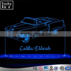 Fashion Car Acrylic Lighted Edge Lit LED Sign Light Up thumbnail-1