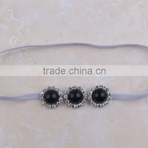 Fashion Modern Style Women Ribbon and Rhinestone Elastic Headband, Elegant Fashionable Crystal Stone Hair Band thumbnail-4