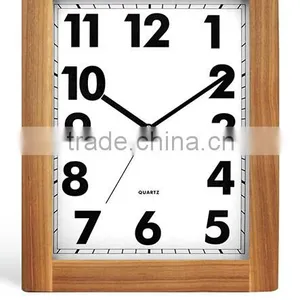 Rectangled Oak Wooden Wall Clock Decoration Items thumbnail-3