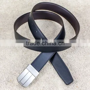 Reversible Blank Belt Buckle With Black Leather Belts thumbnail-4