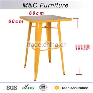 High Quality Yellow Folded Outdoor High Steel Table thumbnail-1