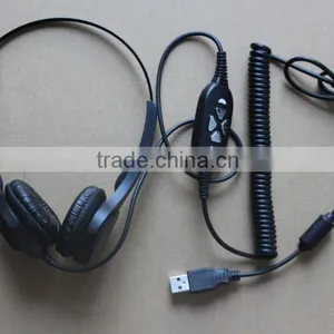 Professional Noise Cancelling Call Center Usb Headset With QD Optional thumbnail-1