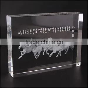Crystal Block Paperweight 3D Laser EngravedCrystal Cube Factory thumbnail-4
