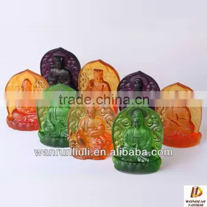 Name Liuli / Colored Small Size Casting Glass Chinese Buddha Guardian God for Home Display Origin GuangZhou China (Mainland) thumbnail-1