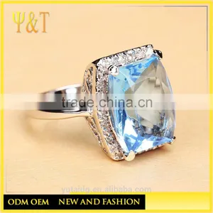 Jingli Jewelry Blue Gemstone Silver Jewelry Wedding Ring (YJ-830) thumbnail-4