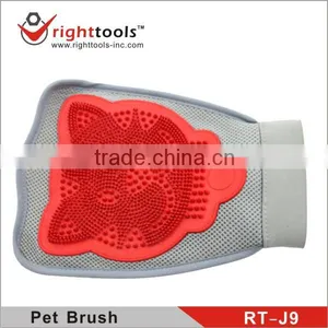 RIGHTTOOLS RT-J9 Nylon Glove Pet Grooming Brushes With Soft Rubber Pad thumbnail-1