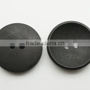 2 Holes Black Painted Wood Coat Buttons thumbnail-1