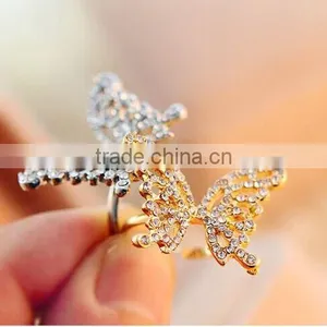 Bulk Popular in World Women Crystal Butterfly Diamante Rings thumbnail-4
