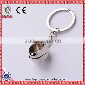 Mini Nickle Color Helmet Metal Keychain thumbnail-2