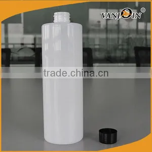 20 oz White PET Cylinder Liquid Bottles With Black Lids thumbnail-2