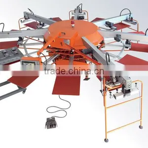 Automatic Multi-Color Rotating Screen Printer For T-Shirt Textile thumbnail-1
