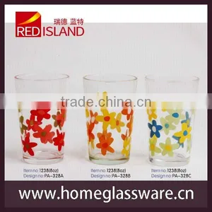 Promotional Item Wholesale Mechine Blow With Flower Design Clear Drinking Glass Cups/water Glass thumbnail-1