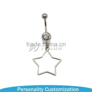 Wholesale Cheap Unique Cool Star Shape Sublimation Hypoallergenic Pregnancy Surgical Nickel Free Steel Belly Button Rings thumbnail-2
