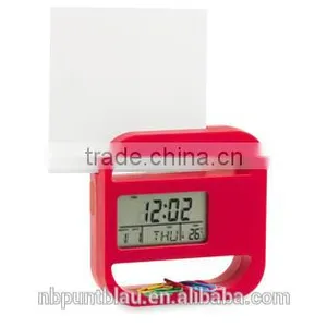 Clock Digital Desk Clock With Clip and Memo Holder thumbnail-2