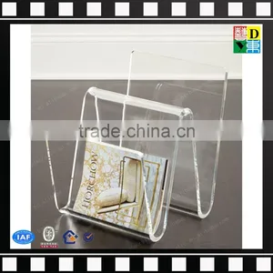 Cutom Top Grade Plexi Acrylic Magzine Shelf Elegant Vanity Acrylicfile Holder PMMA Lucite Acrylic Book Shelf Home Use thumbnail-1