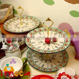 Colorfull Porcelain Double Cake Dinner Plate thumbnail-1
