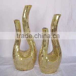 High Quality Green Color Glass Flower Pot thumbnail-3